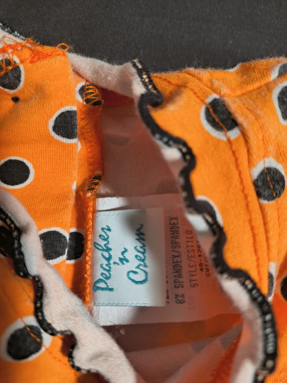 Girls Orange Polka Dot Ruffle Halloween Matching Set with Striped Leggings